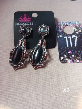 paparazzi Black Ornate Drop Earrings
